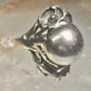 Art Deco ring ball orb band size 4.50 sterling silver women girls pinky