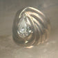 Vintage cz ring cigar band cocktail pinky size 4.75 Sterling silver women