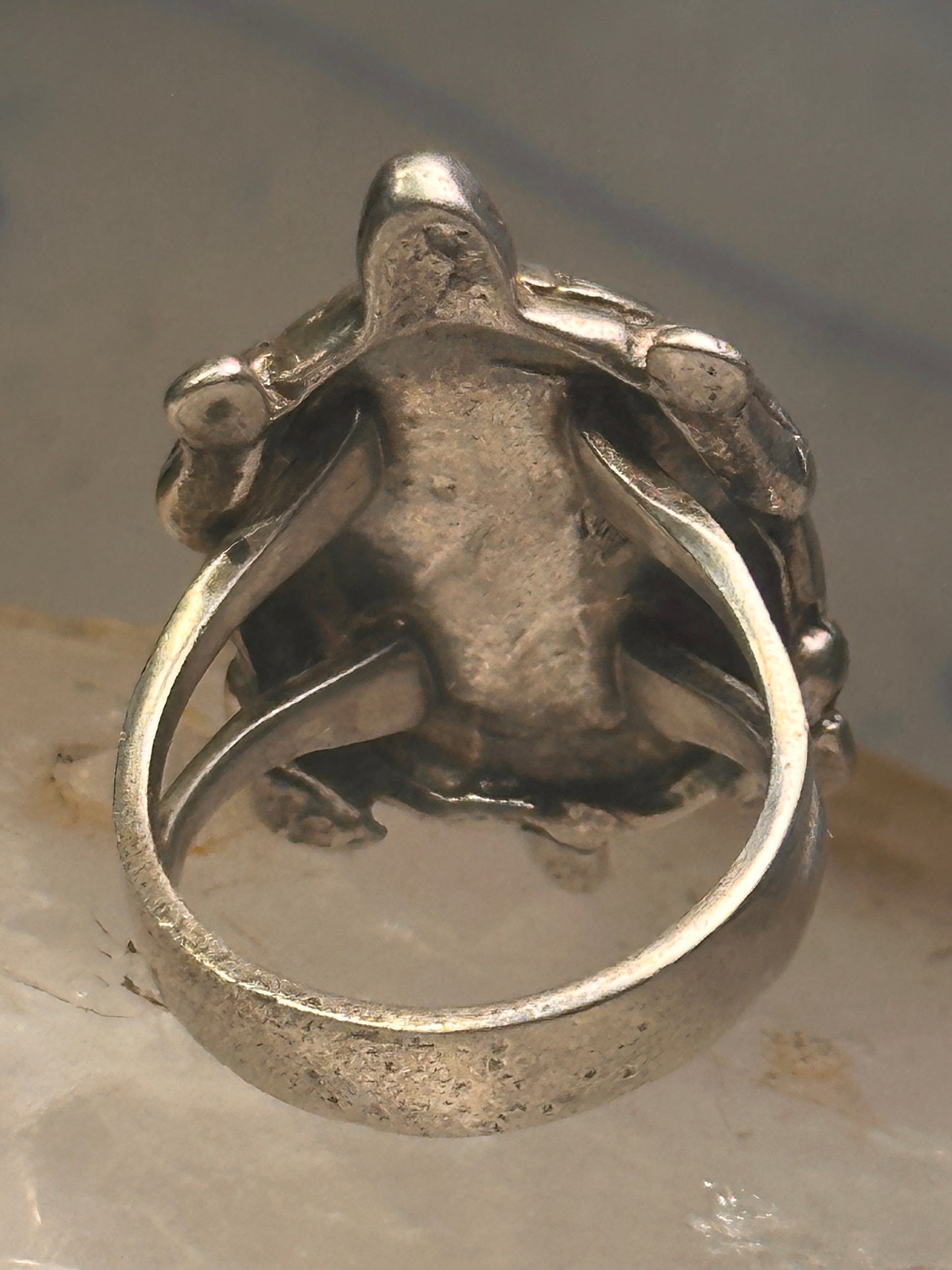 Turtle ring Navajo turquoise MOP size 5 sterling silver women girls pink