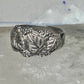 Black Hills gold ring leaves wedding band size 7.5 sterling silver women men
