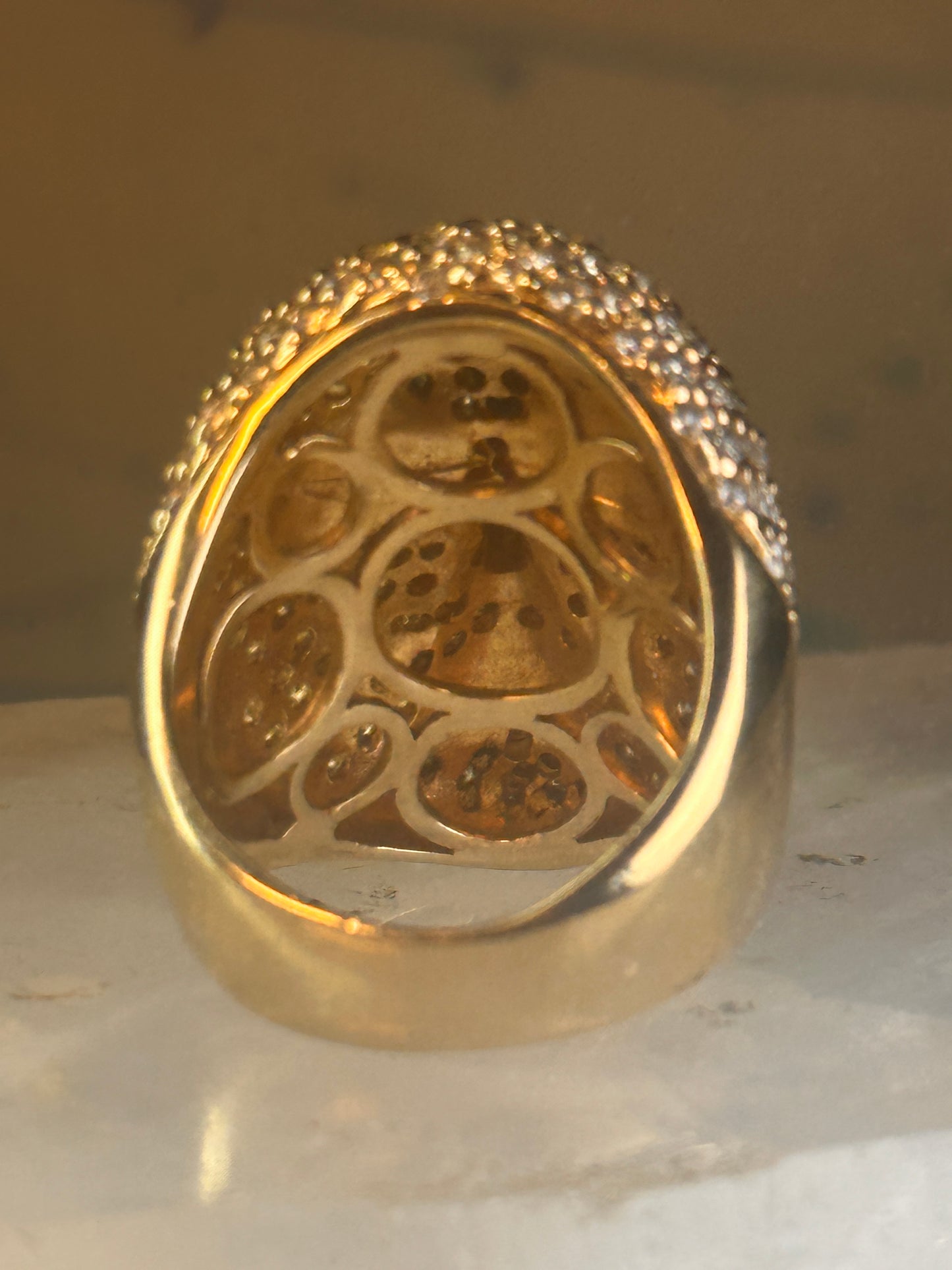 Face ring Sonia Bitton band CZ size 6 sterling silver women As Is