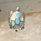 Turtle ring Navajo turquoise MOP size 5 sterling silver women girls pink