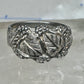 Black Hills gold ring leaves wedding band size 7.5 sterling silver women men