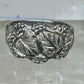 Black Hills gold ring leaves wedding band size 7.5 sterling silver women men