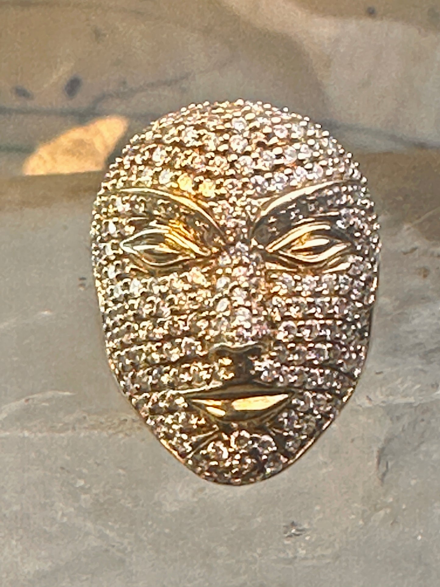 Face ring Sonia Bitton band CZ size 6 sterling silver women As Is