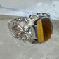 Black Hills gold ring Tiger Eye leaves band size 9.75 sterling silver women men