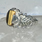 Black Hills gold ring Tiger Eye leaves band size 9.75 sterling silver women men
