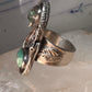 Snake Ring Navajo turquoise double snakes leaf size 9  sterling silver women men