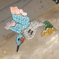 Hummingbird ring Zuni bird turquoise MOP size 6.25 sterling silver women