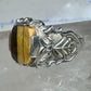 Black Hills gold ring Tiger Eye leaves band size 9.75 sterling silver women men