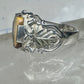 Black Hills gold ring Tiger Eye leaves band size 9.75 sterling silver women men