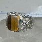 Black Hills gold ring Tiger Eye leaves band size 9.75 sterling silver women men