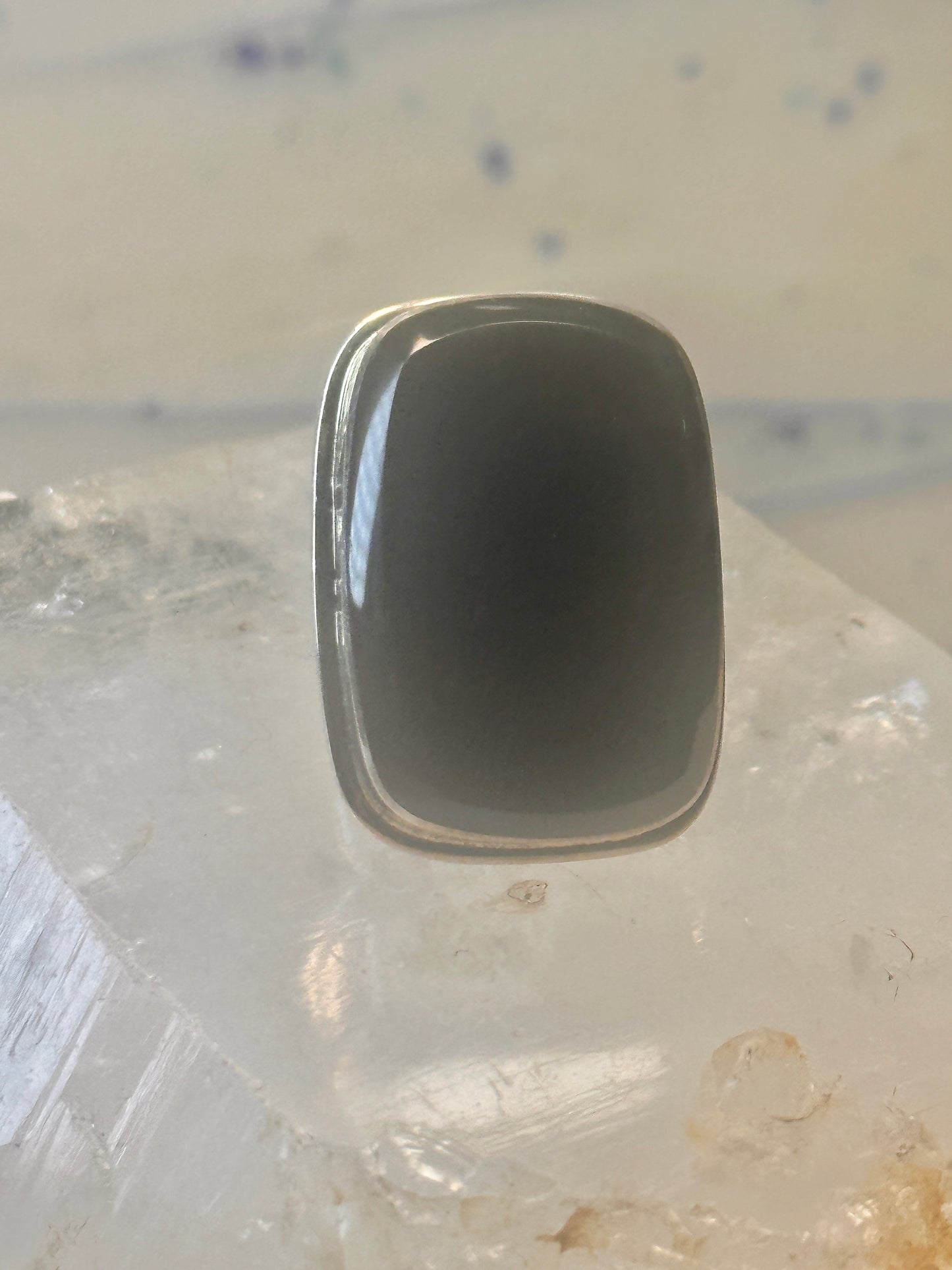 Vintage onyx ring southwest chunky band size 5.25 Sterling silver women