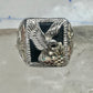 Black Hills Gold ring Eagle onyx leaves band size 13 sterling silver women men