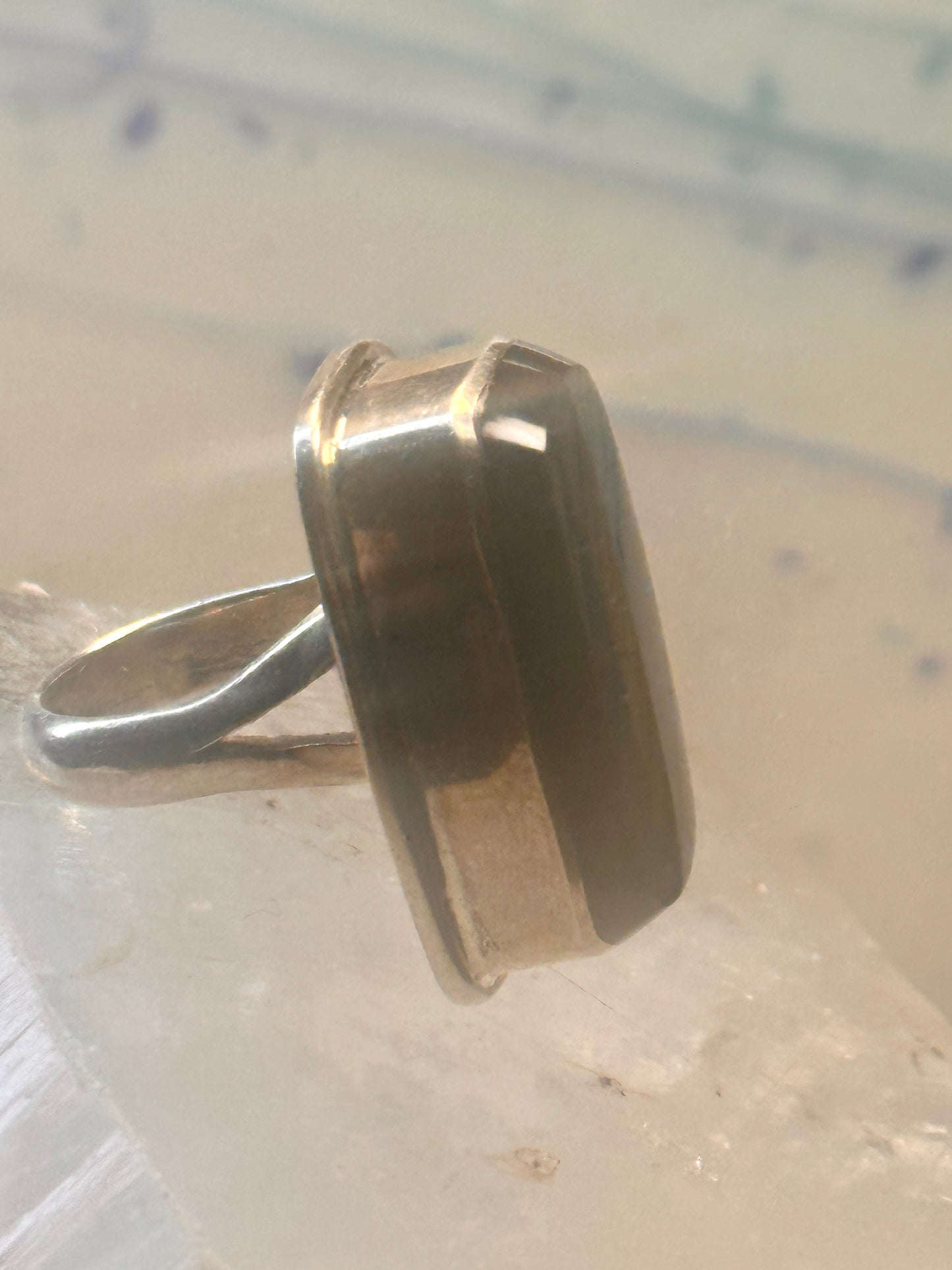 Vintage onyx ring southwest chunky band size 5.25 Sterling silver women
