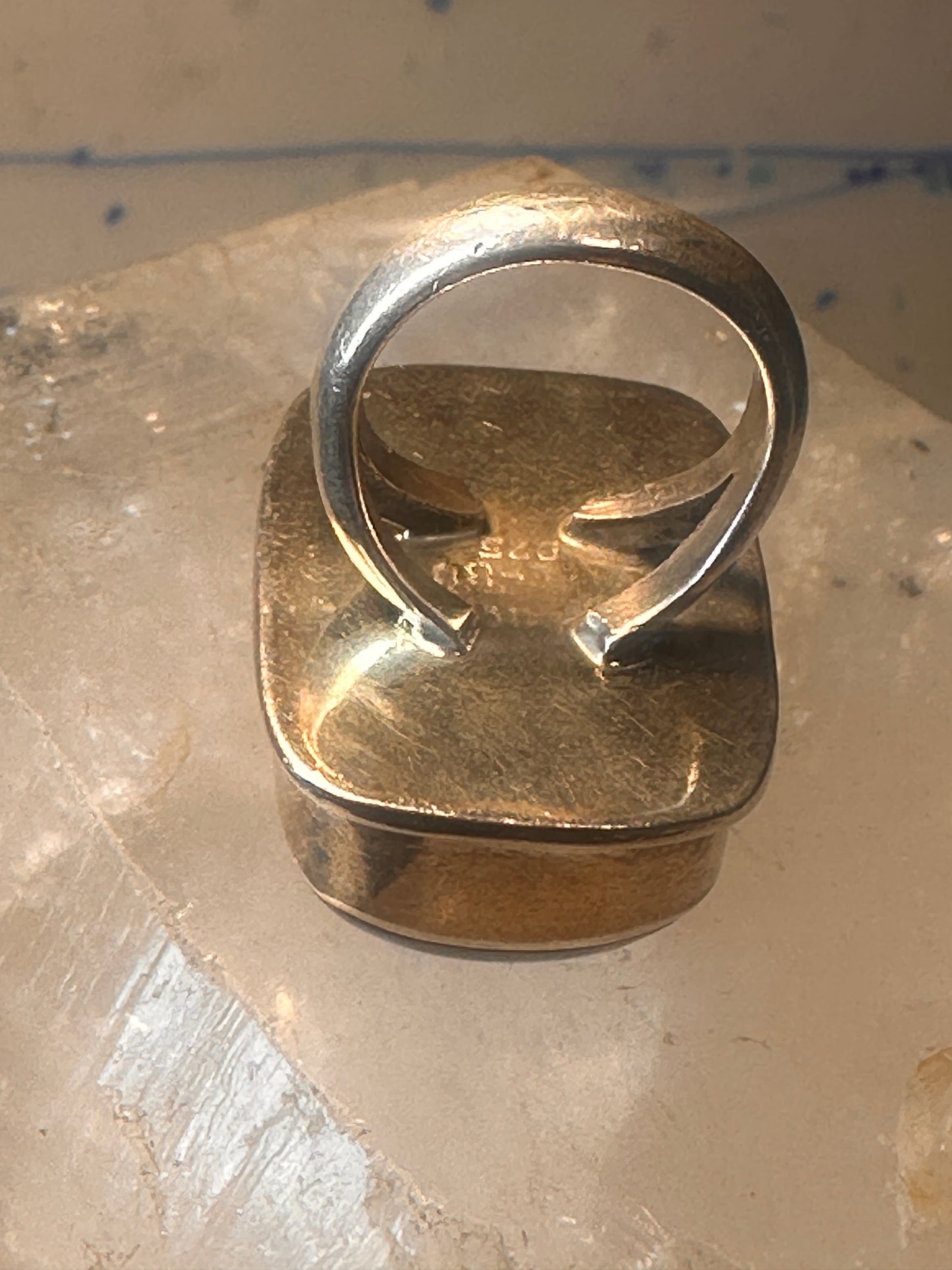Vintage onyx ring southwest chunky band size 5.25 Sterling silver women