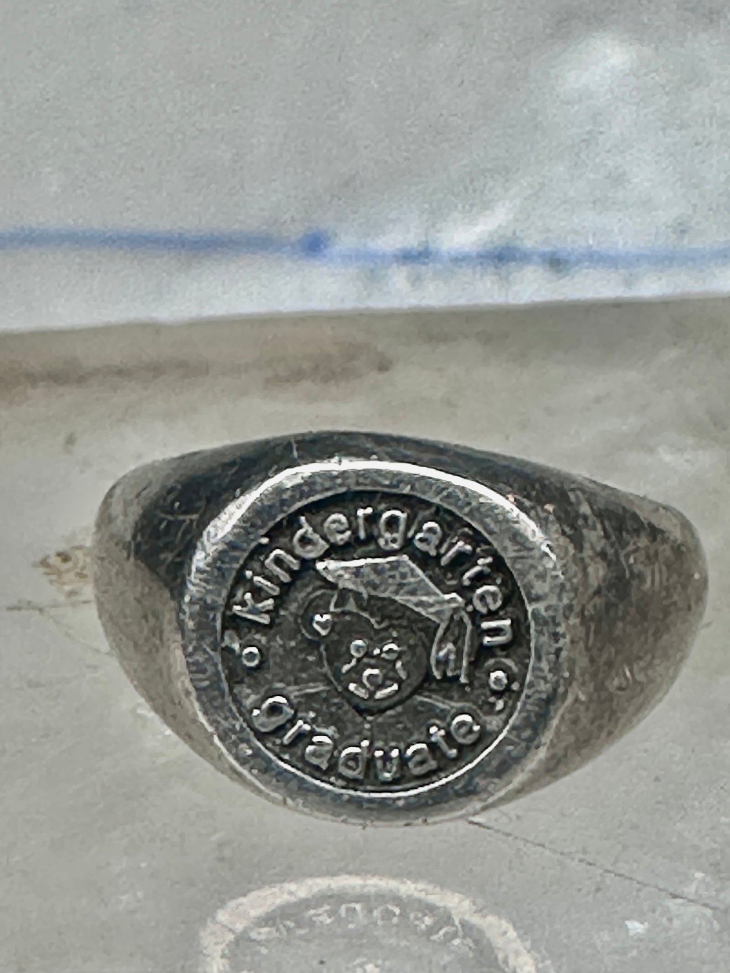 Kindergarten graduate ring children band size 3.50 sterling silver boys girl
