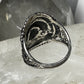 Face ring Art Deco Floral Size  8.75 Sterling Silver women