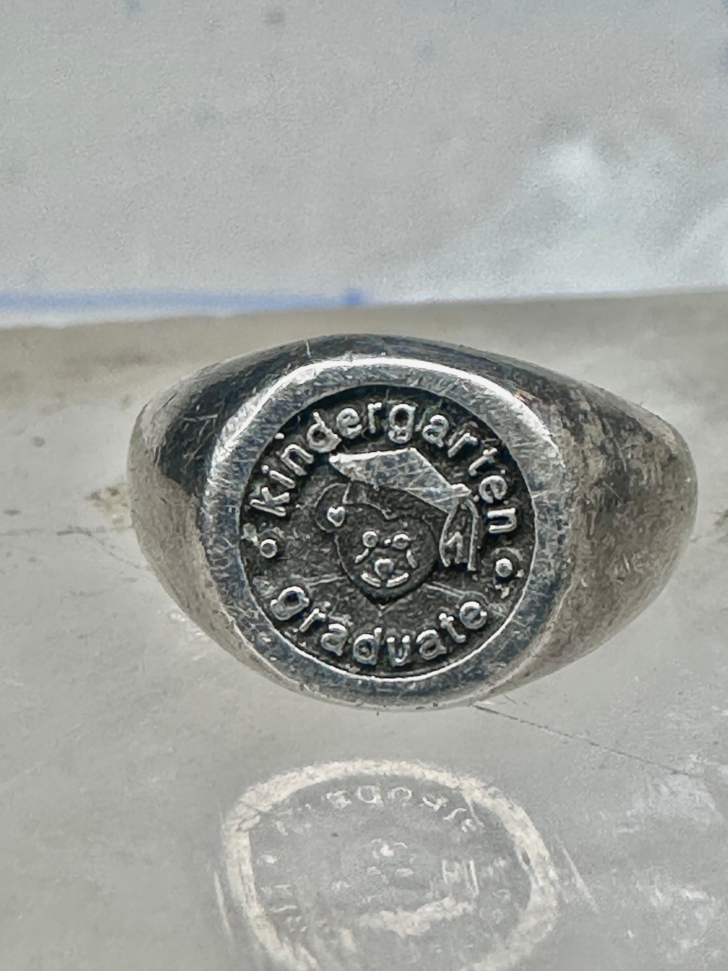 Kindergarten graduate ring children band size 3.50 sterling silver boys girl