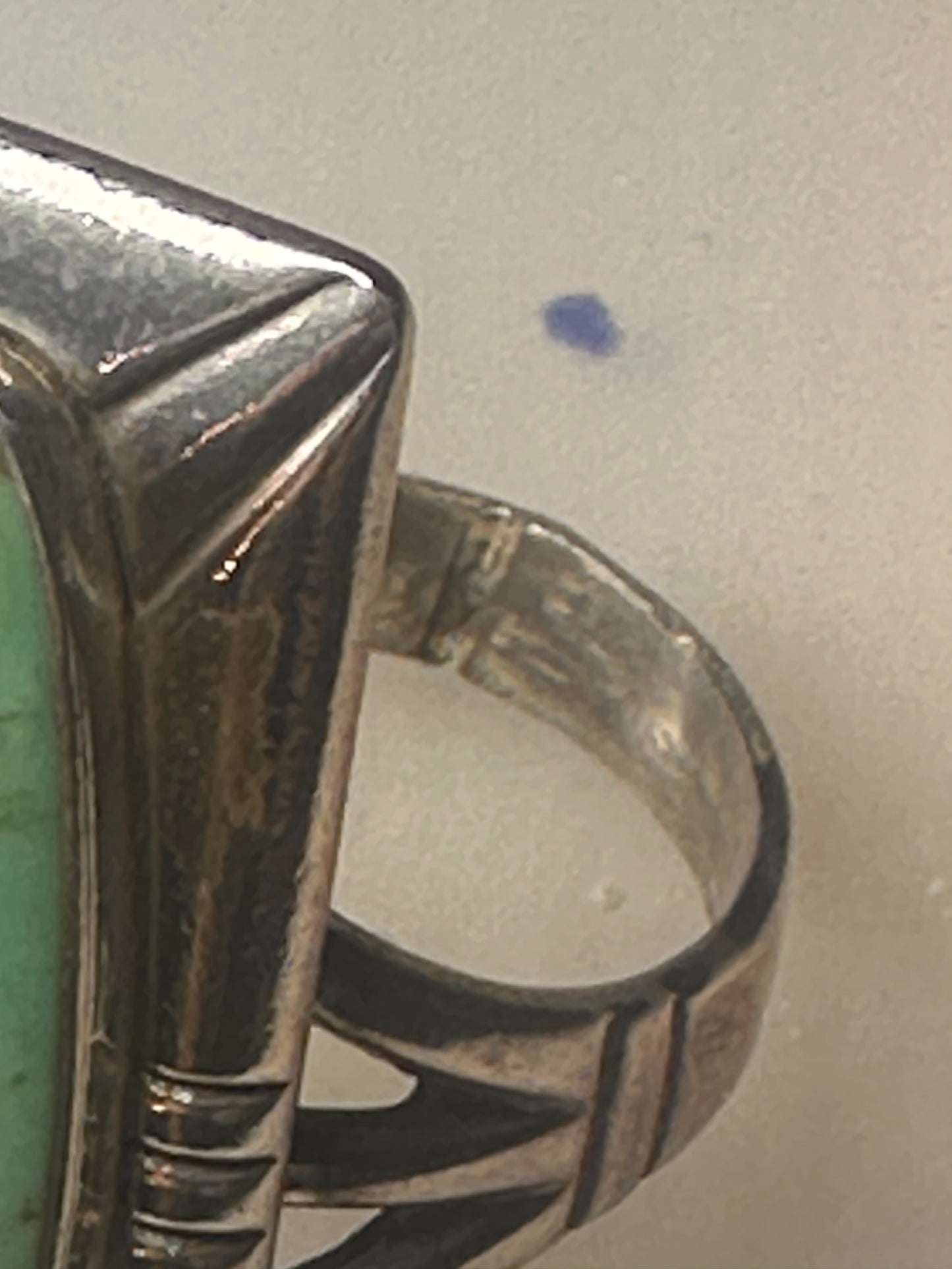 Navajo ring long turquoise size 8.50 sterling silver women resized