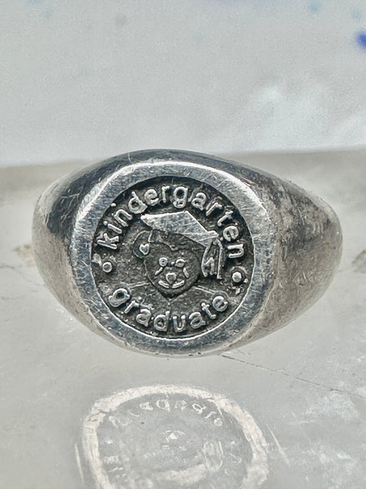 Kindergarten graduate ring children band size 3.50 sterling silver boys girl