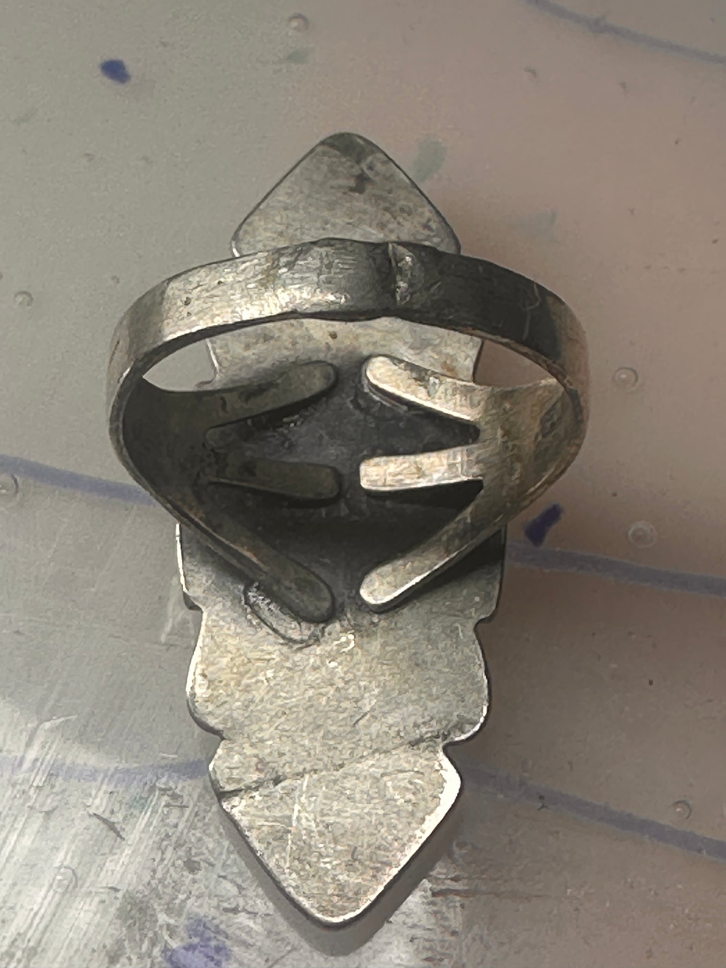 Navajo ring long turquoise size 8.25 sterling silver women