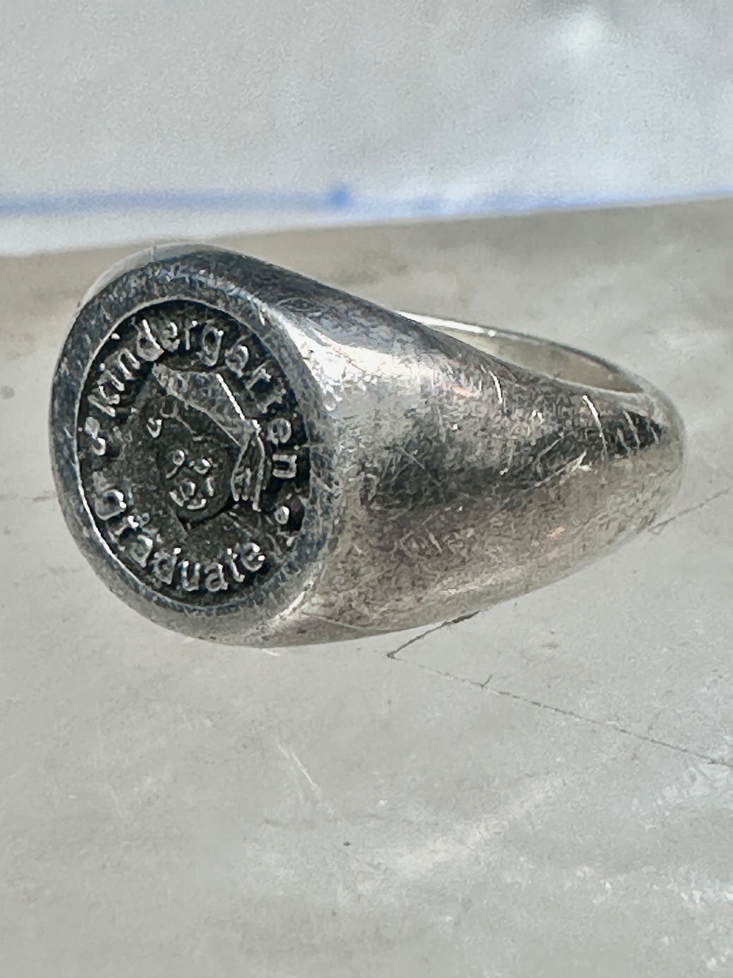 Kindergarten graduate ring children band size 3.50 sterling silver boys girl