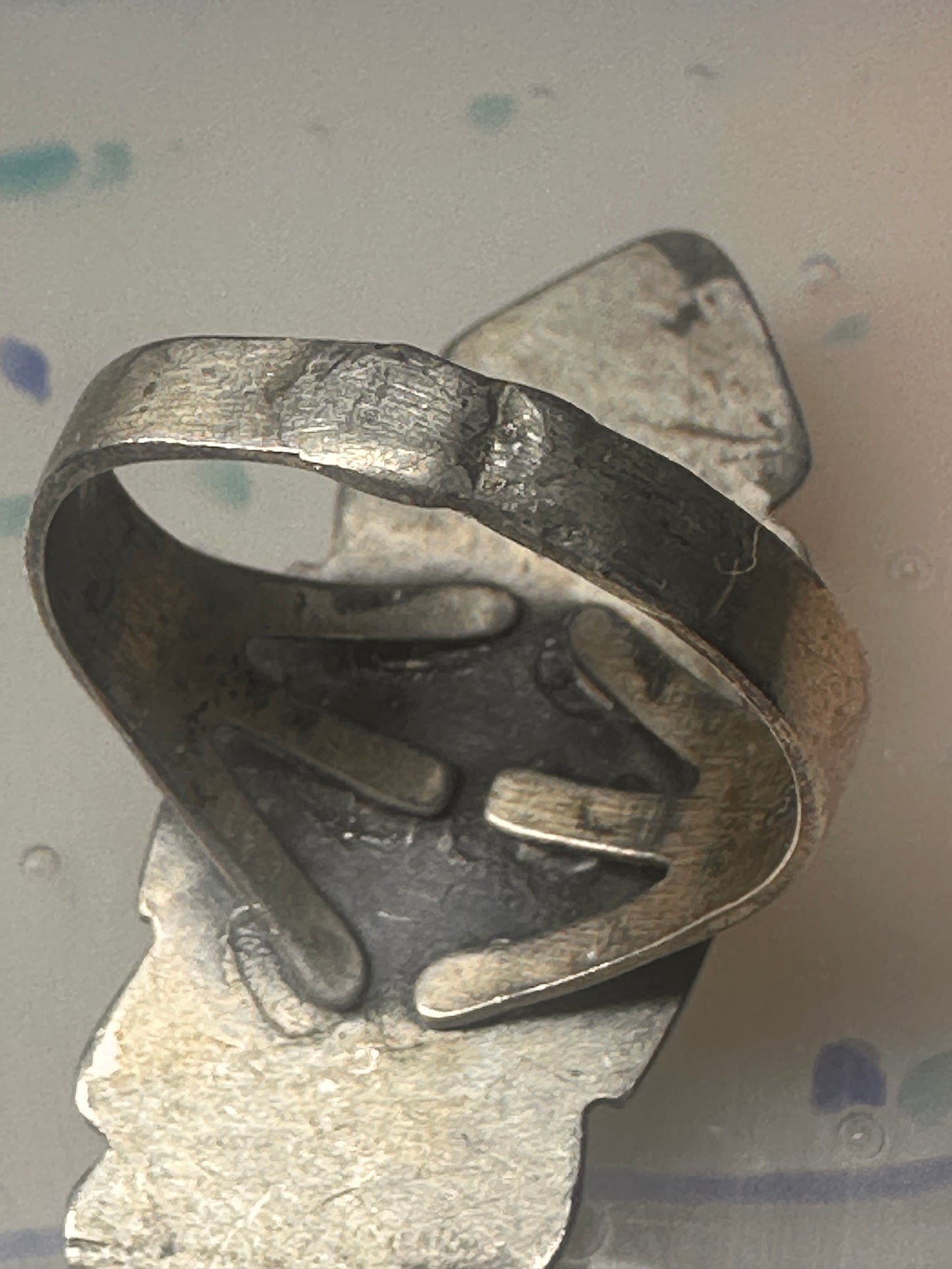 Navajo ring long turquoise size 8.25 sterling silver women