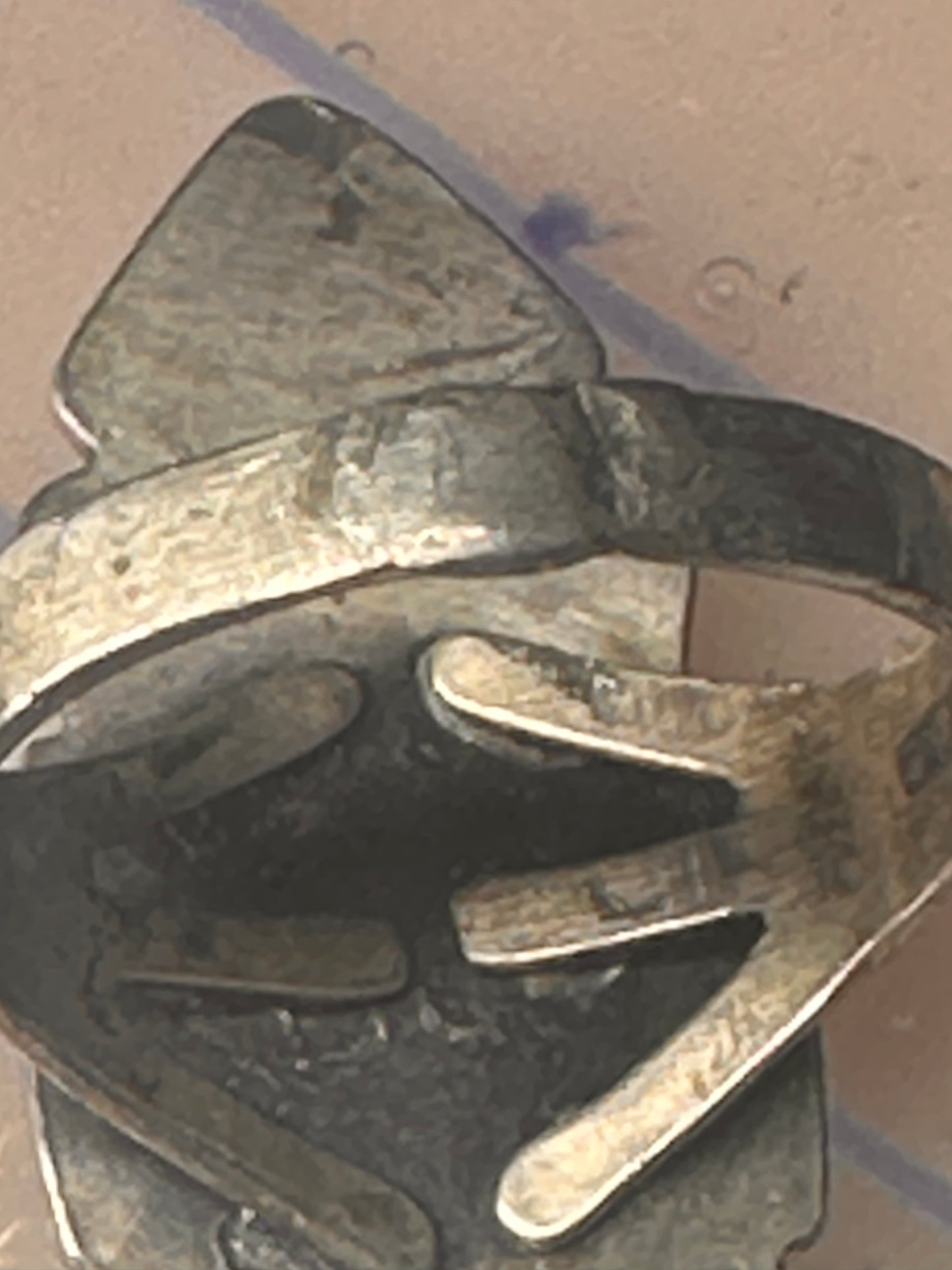 Navajo ring long turquoise size 8.25 sterling silver women