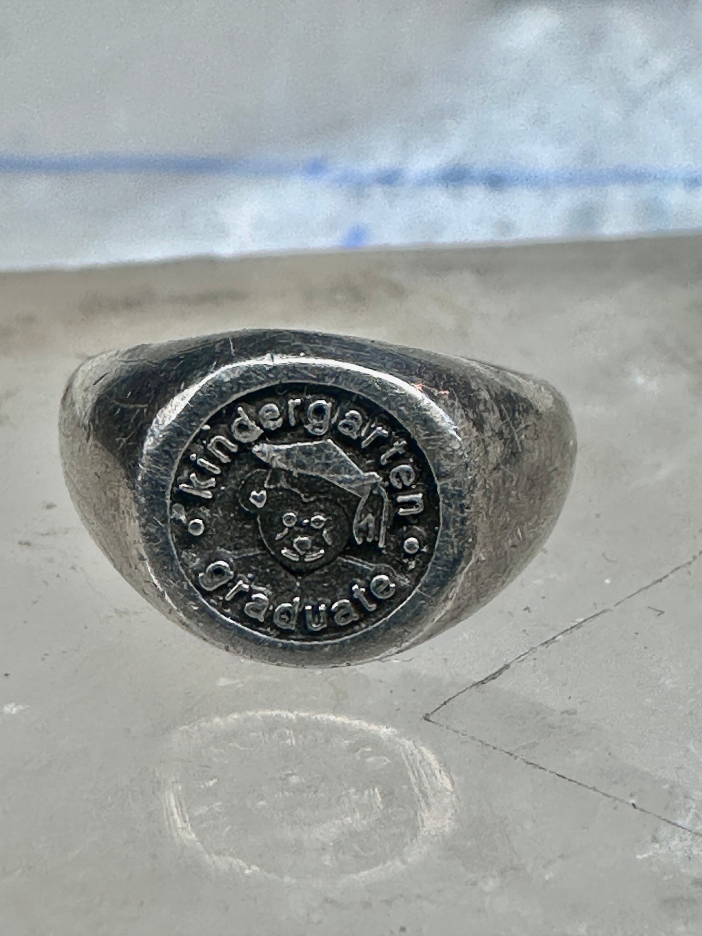 Kindergarten graduate ring children band size 3.50 sterling silver boys girl