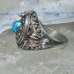 Poison ring turquoise boho band size 8.25 sterling silver women
