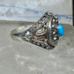 Poison ring turquoise boho band size 8.25 sterling silver women