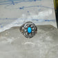 Poison ring turquoise boho band size 8.25 sterling silver women