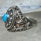 Poison ring turquoise boho band size 8.25 sterling silver women