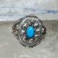 Poison ring turquoise boho band size 8.25 sterling silver women