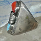 Navajo ring size 12.50 turquoise coral band sterling silver women men