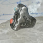 Navajo ring size 10.75 turquoise coral band cowboy sterling silver women men