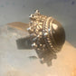 Vintage poison ring Mexico onyx boho adj band size 8 Sterling silver women