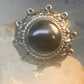 Vintage poison ring Mexico onyx boho adj band size 8 Sterling silver women