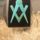 Masonic ring Turquoise Onyx band size 12 sterling silver women men
