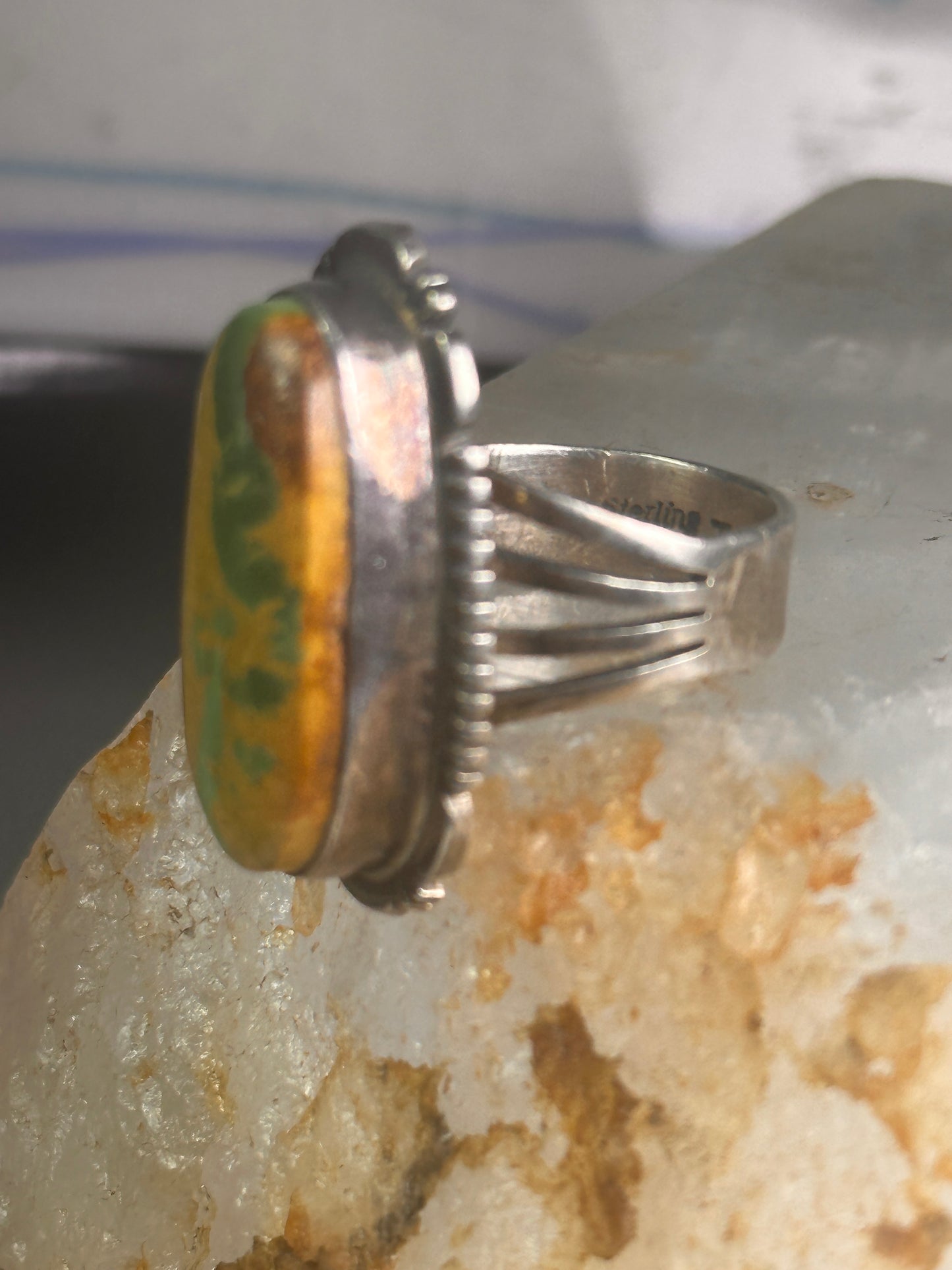 Turquoise ring Navajo size 5.50 sterling silver women