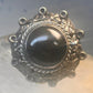 Vintage poison ring Mexico onyx boho adj band size 8 Sterling silver women