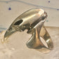 Raven ring bird skull poison size 10 sterling silver women men