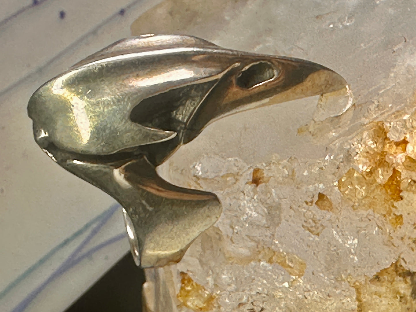 Raven ring bird skull poison size 10 sterling silver women men