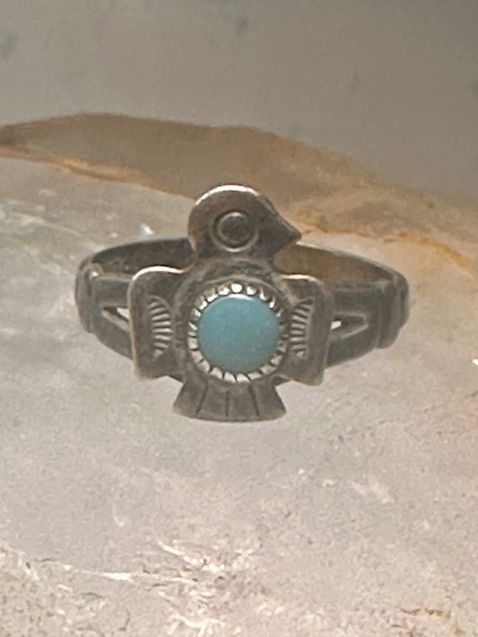 Phoenix ring size 5.75 signed Bell turquoise Navajo sterling silver women