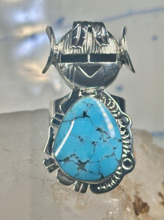 HSN Kachina ring Chaco Canyon Kingman turquoise Hopi size 5 sterling silver women
