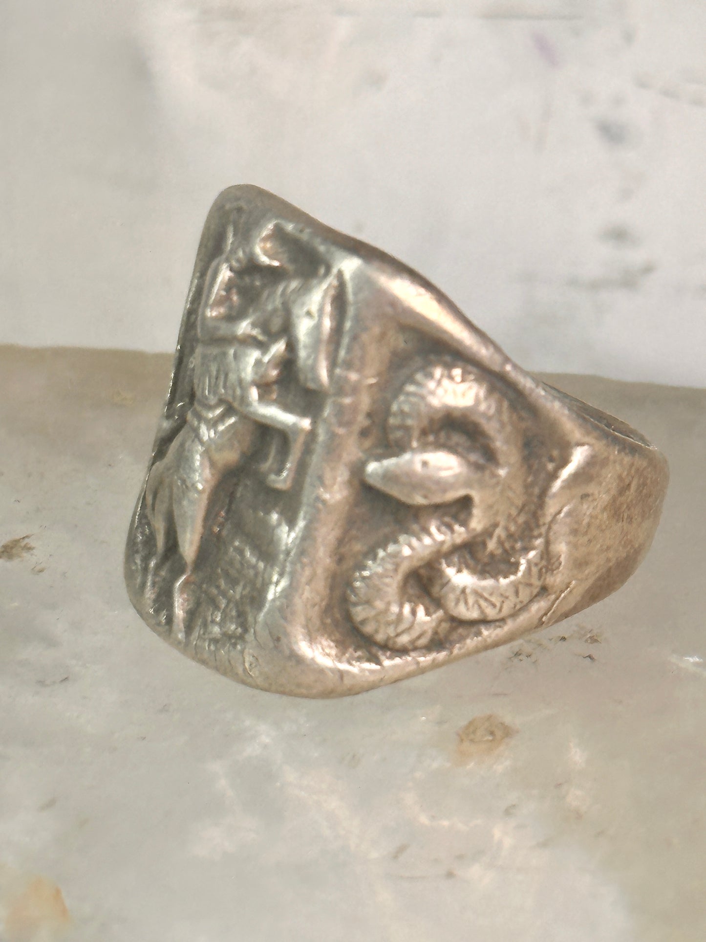 Bucking Bronco ring horse snake cactus Cowboy southwest band size 9 sterling silver women men