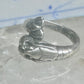 Lobster ring size 5.25 turquoise coral band fishermen sterling silver women