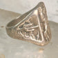 Bucking Bronco ring horse snake cactus Cowboy southwest band size 9 sterling silver women men