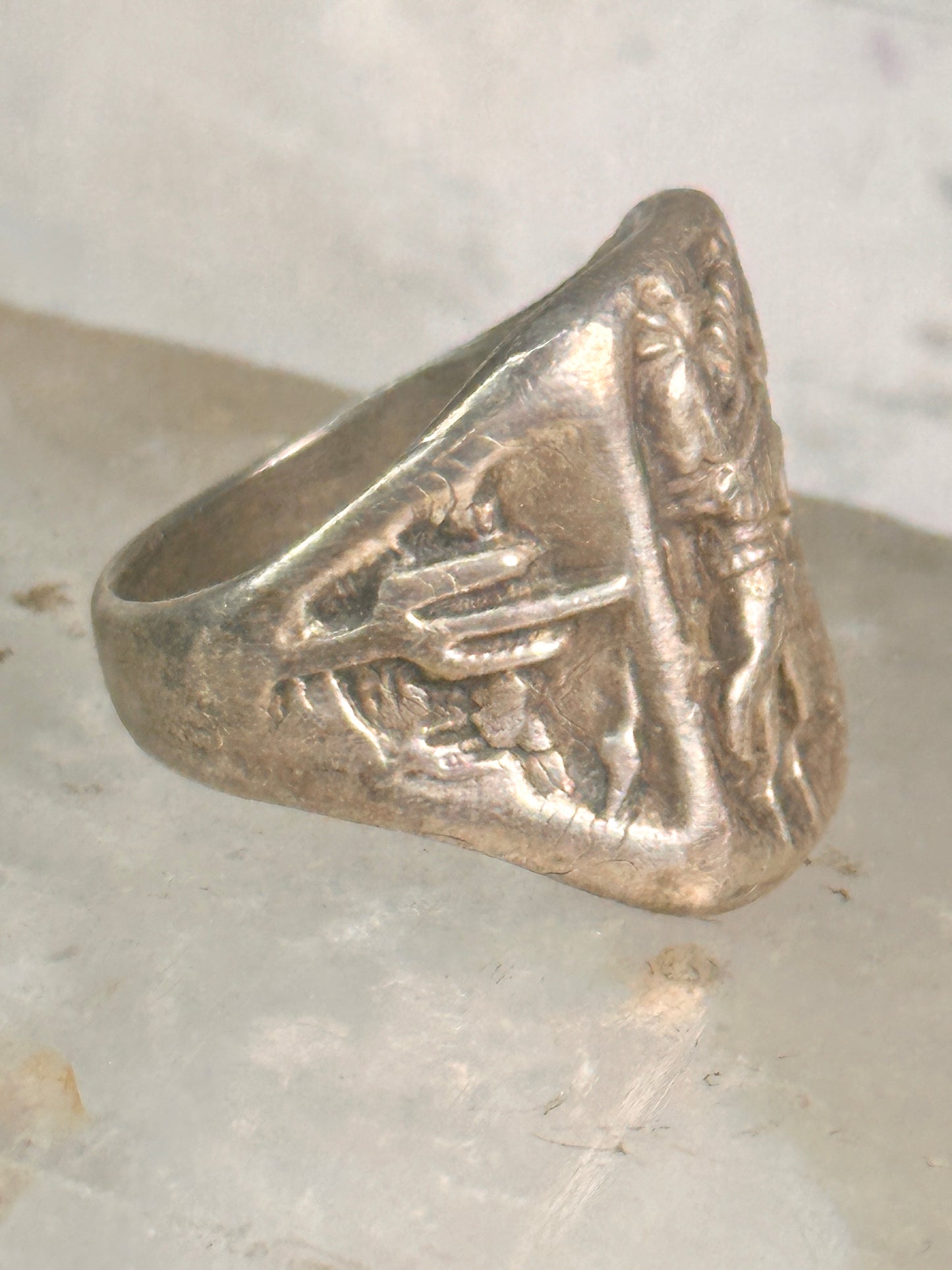 Bucking Bronco ring horse snake cactus Cowboy southwest band size 9 sterling silver women men